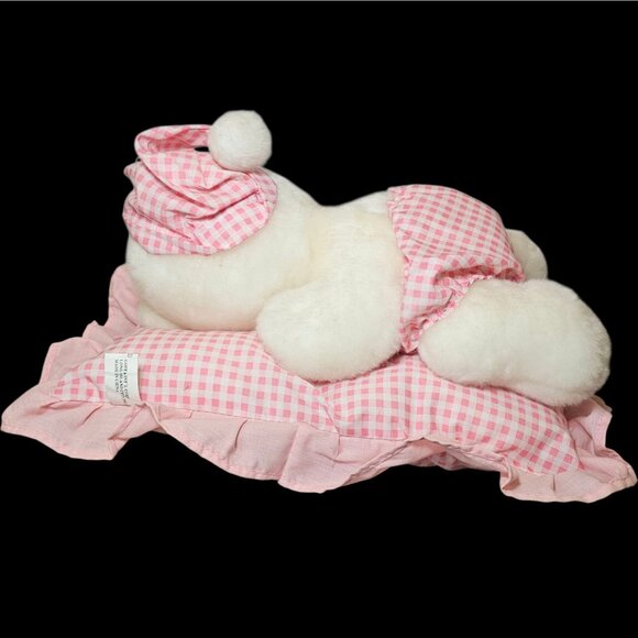 Goffa Teddy Bear Pink PJ Bedtime Baby Pillow Laying Plush Soft Prayer WORKS - Picture 6 of 10
